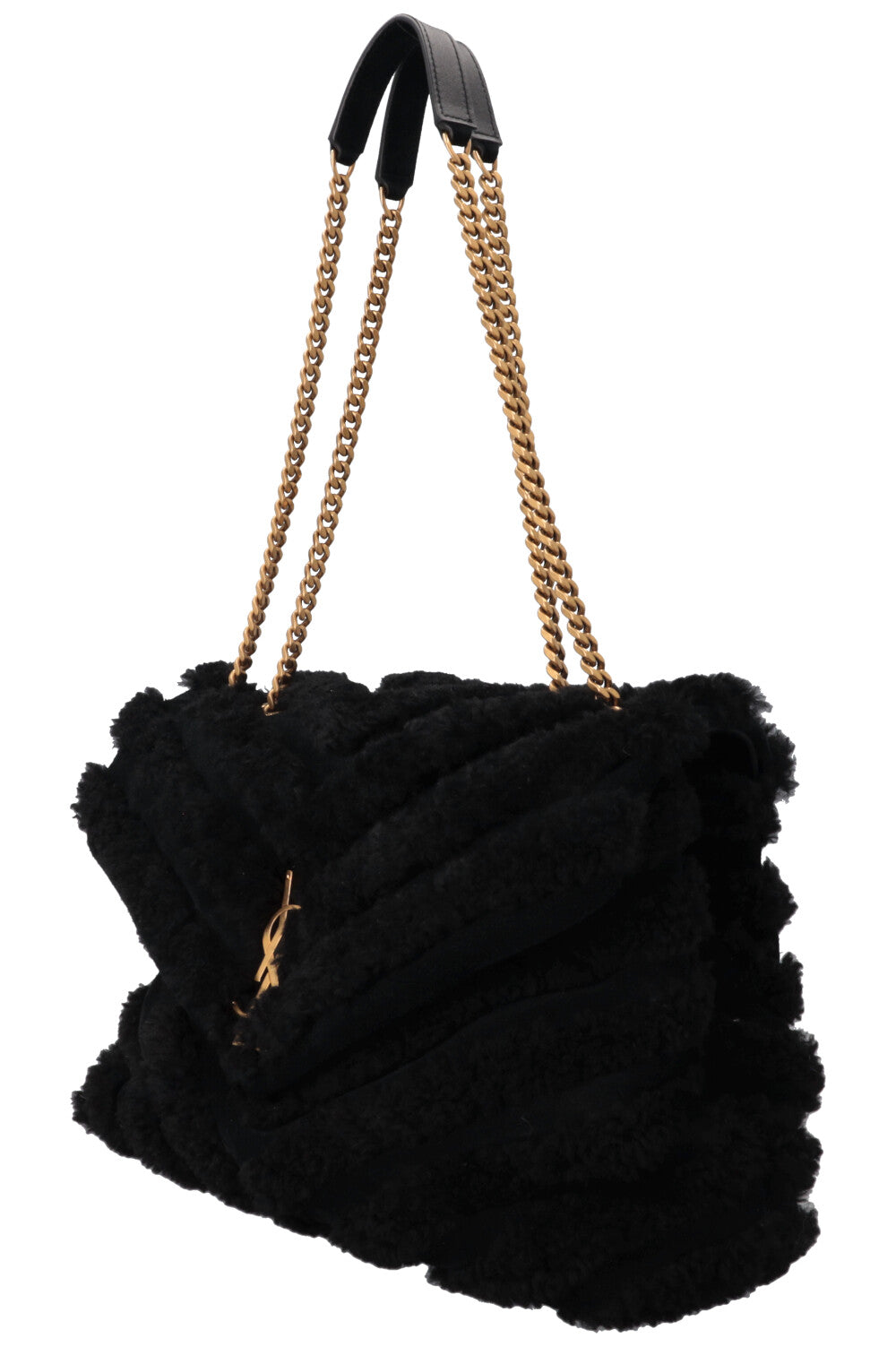 SAINT LAURENT Shearling Loulou Medium Black