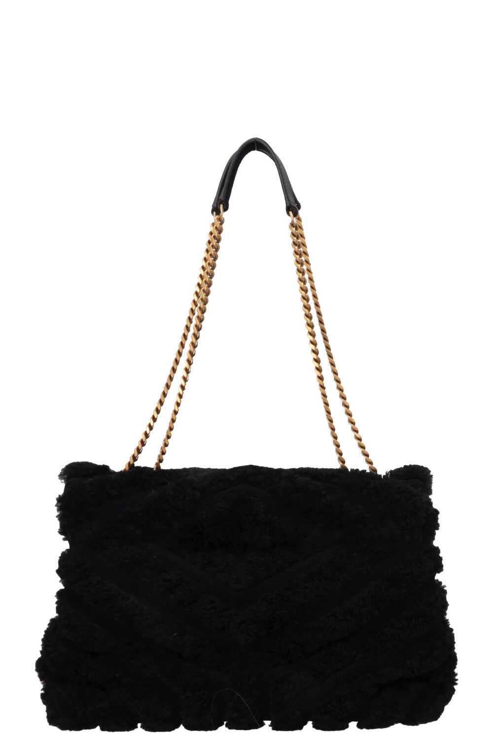 SAINT LAURENT Shearling Loulou Medium Black