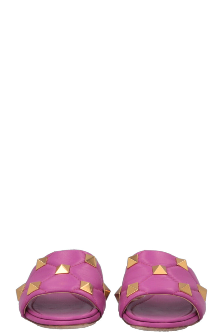 VALENTINO Roman Stud Slides Pink