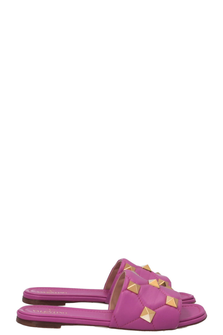 VALENTINO Roman Stud Slides Pink
