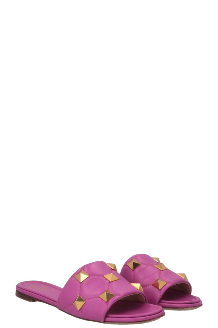 VALENTINO Roman Stud Slides Pink