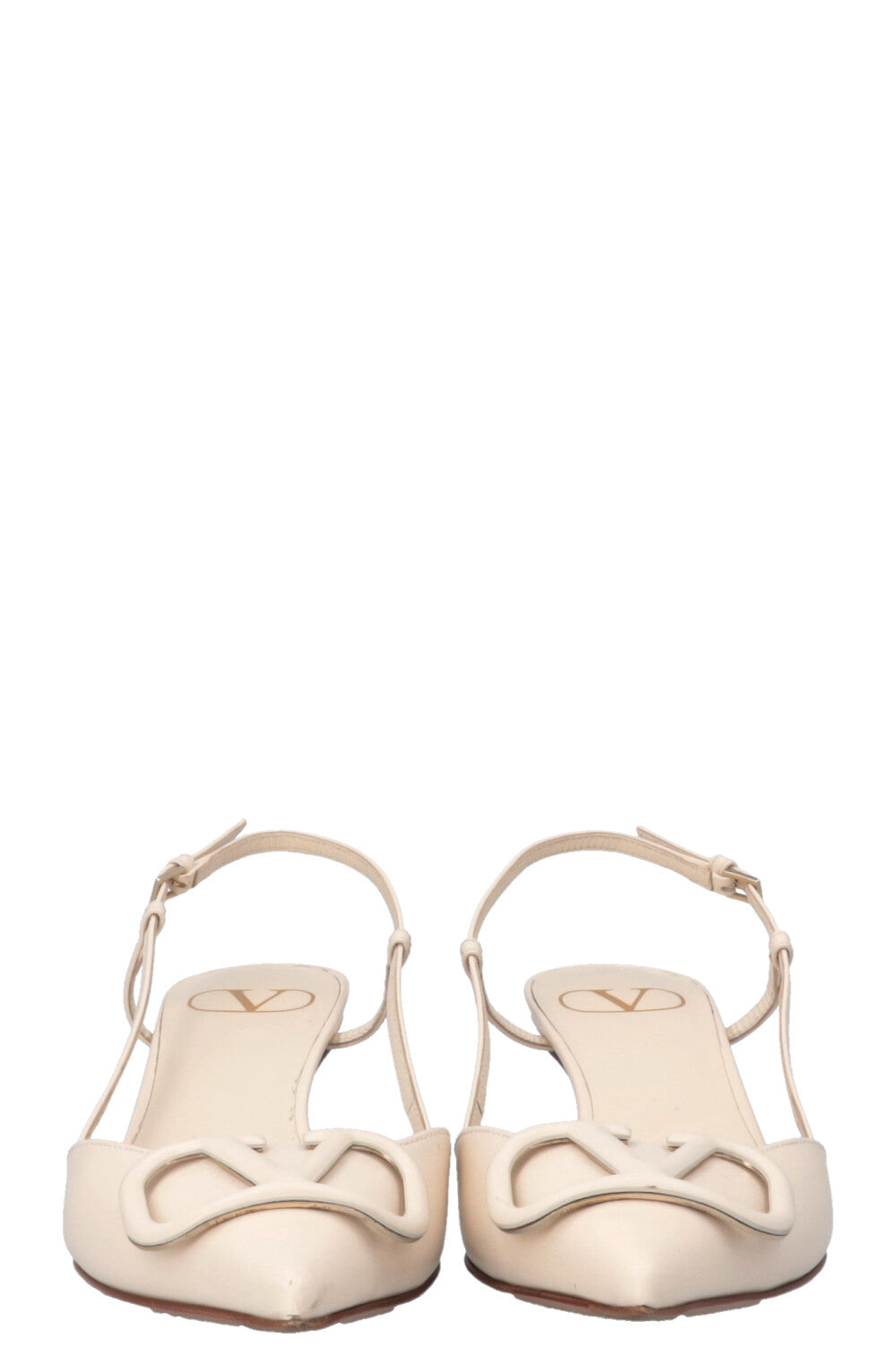 VALENTINO V Logo Signature Slingbacks Ivory