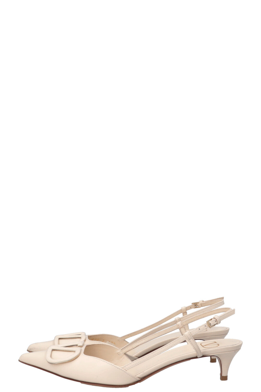 VALENTINO V Logo Signature Slingbacks Ivory