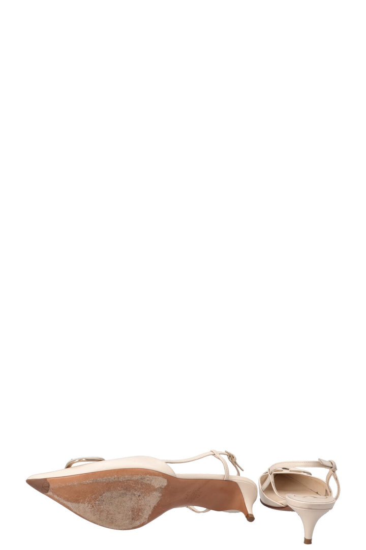 VALENTINO V Logo Signature Slingbacks Ivory
