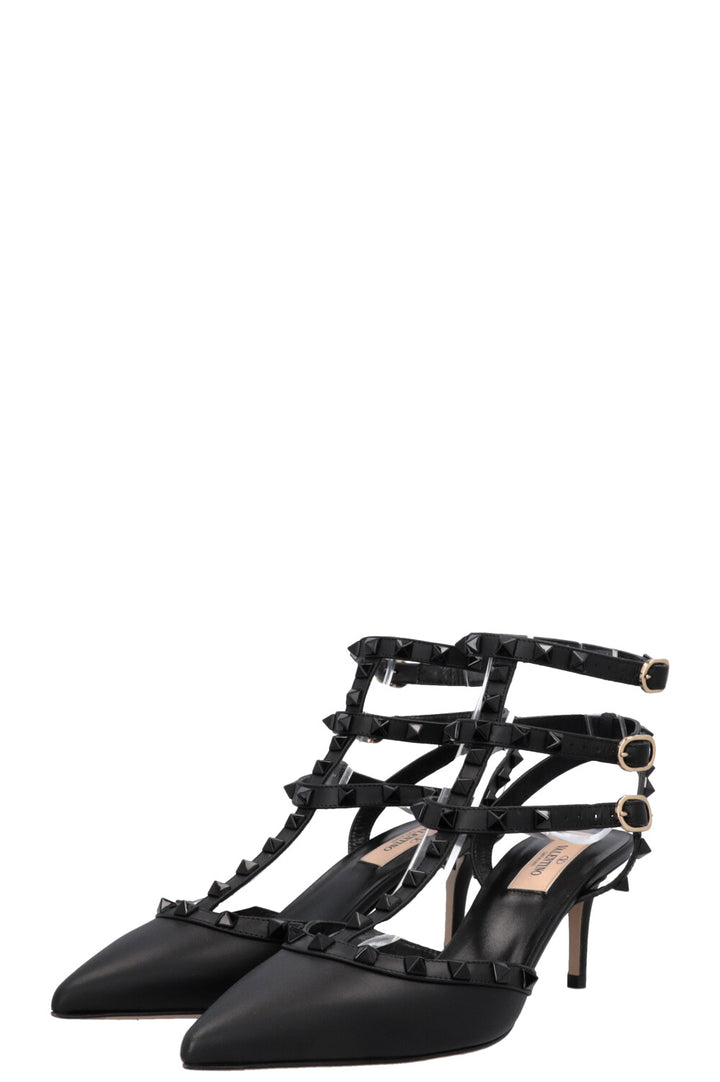 VALENTINO All Black Rockstud Heels