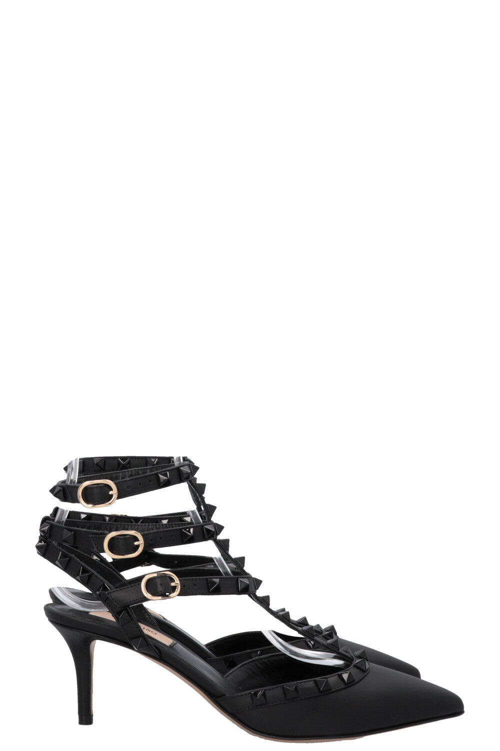 VALENTINO All Black Rockstud Heels