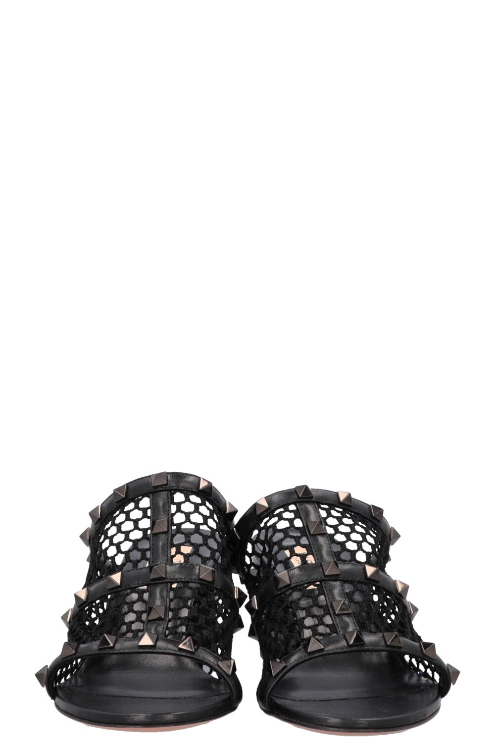VALENTINO Mesh Rockstud Mules Black