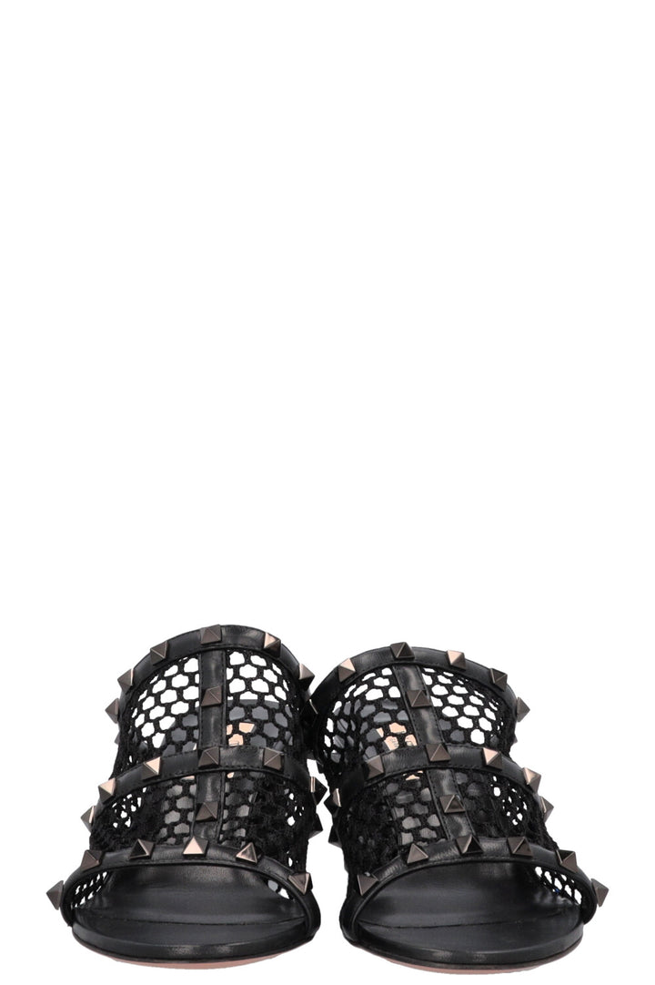 VALENTINO Mesh Rockstud Mules Black