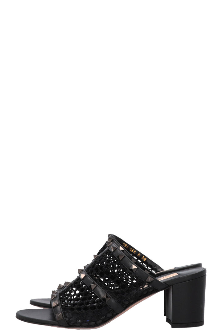 VALENTINO Mesh Rockstud Mules Black