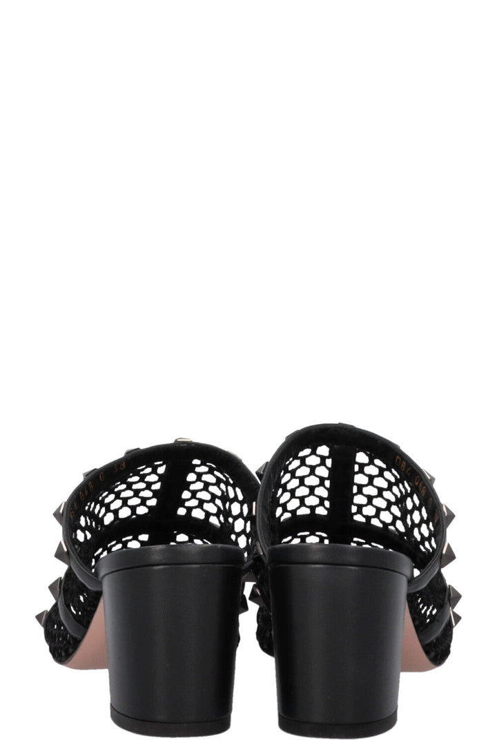 VALENTINO Mesh Rockstud Mules Black