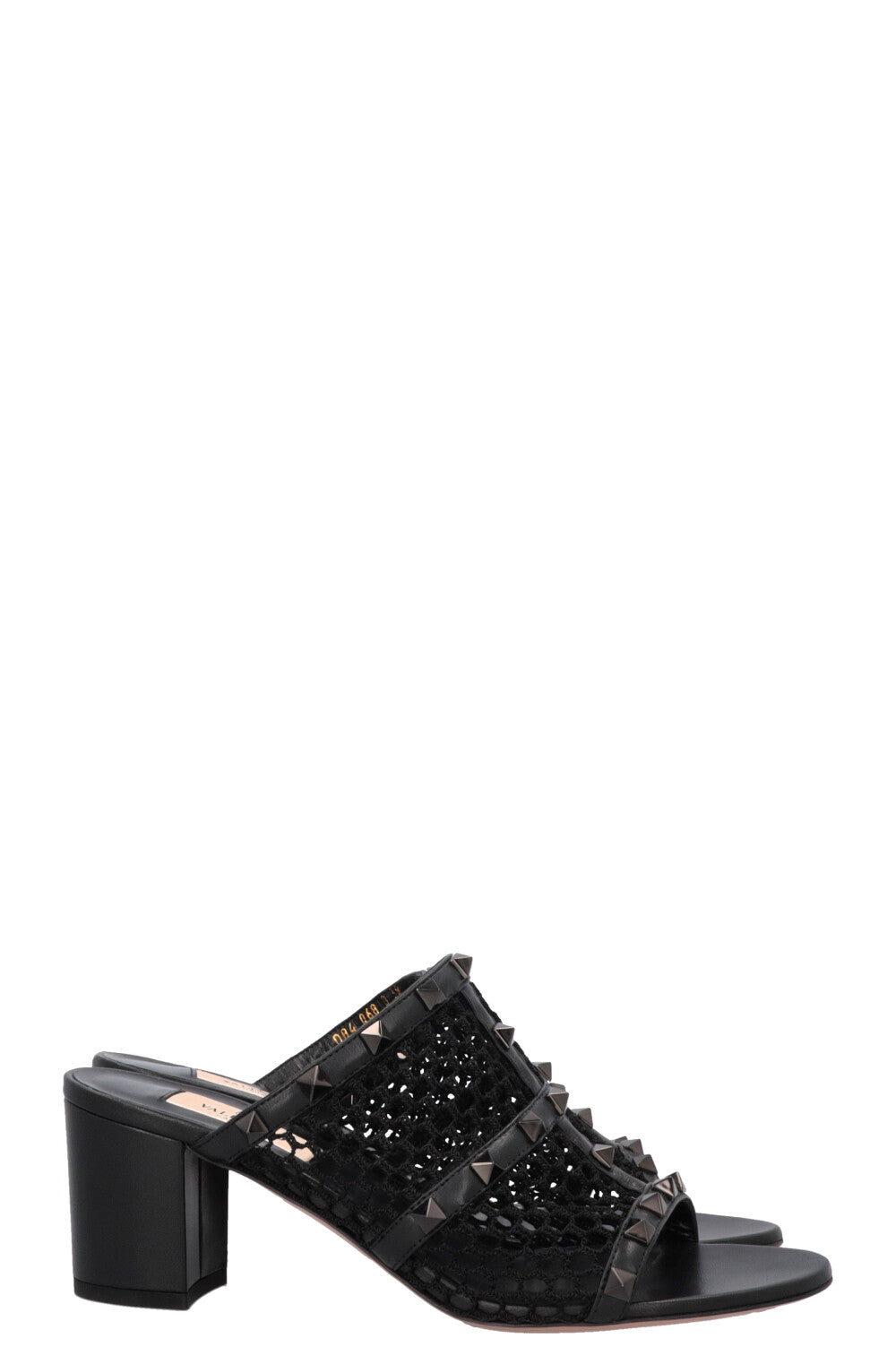 VALENTINO Mesh Rockstud Mules Black