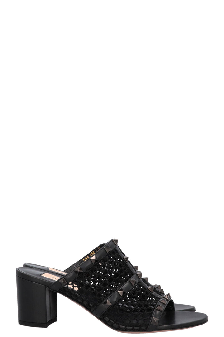VALENTINO Mesh Rockstud Mules Black