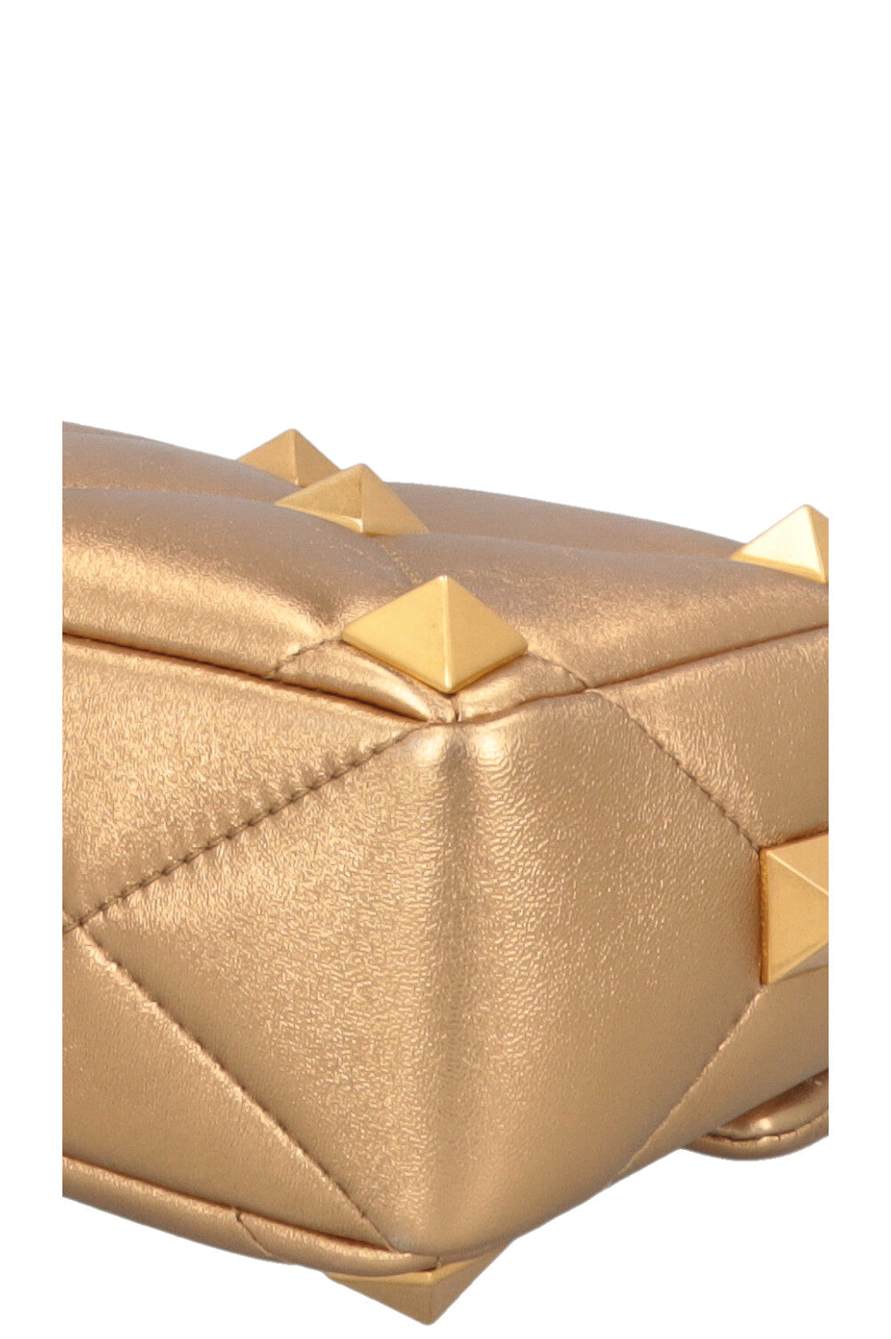 VALENTINO Small Roman Stud Top Handle Bag Gold