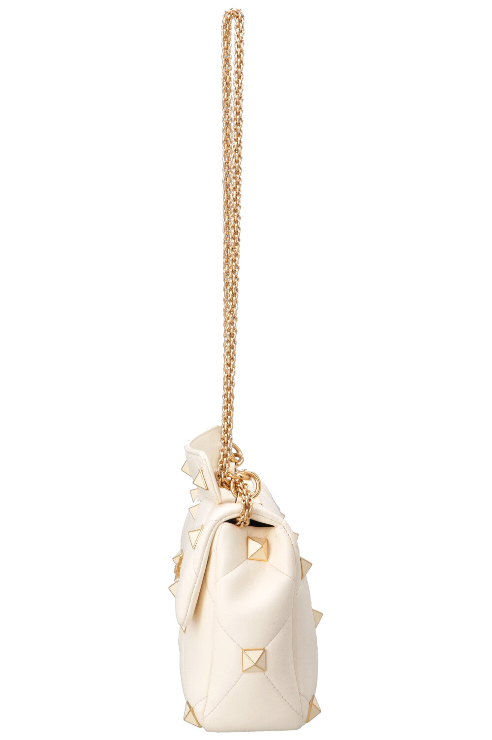 VALENTINO Medium Roman Stud Top Handle Bag Ivory