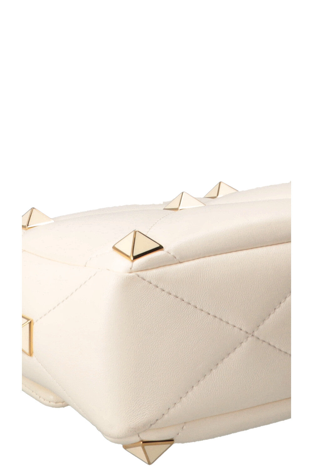 VALENTINO Medium Roman Stud Top Handle Bag Ivory