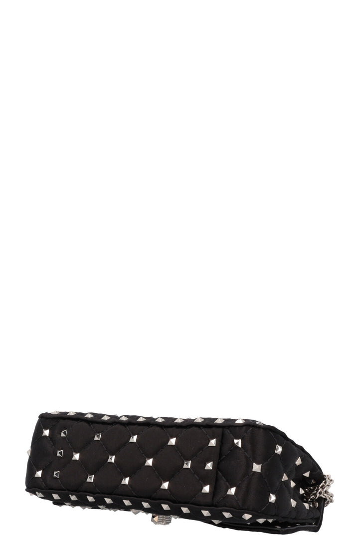 VALENTINO Petit sac Rockstud Spike Cristaux de soie Noir