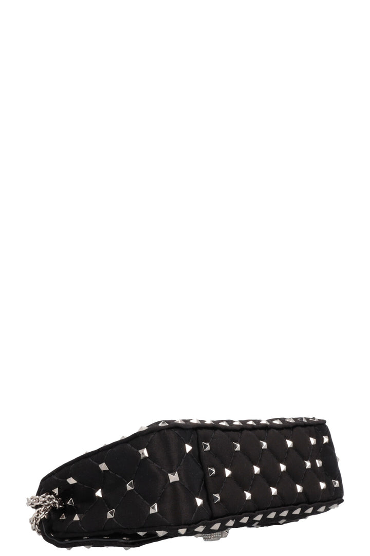 VALENTINO Petit sac Rockstud Spike Cristaux de soie Noir