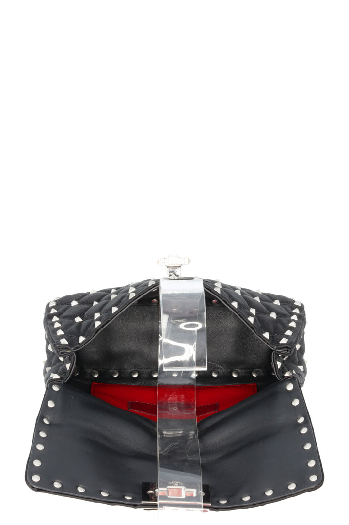 VALENTINO Petit sac Rockstud Spike Cristaux de soie Noir
