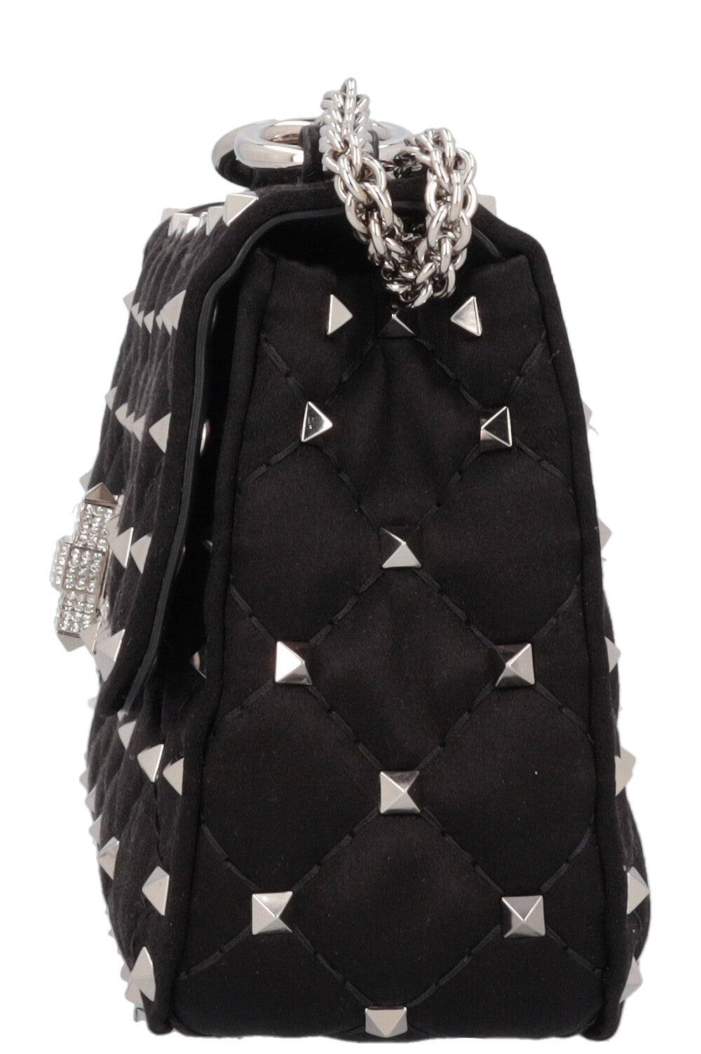 VALENTINO Petit sac Rockstud Spike Cristaux de soie Noir