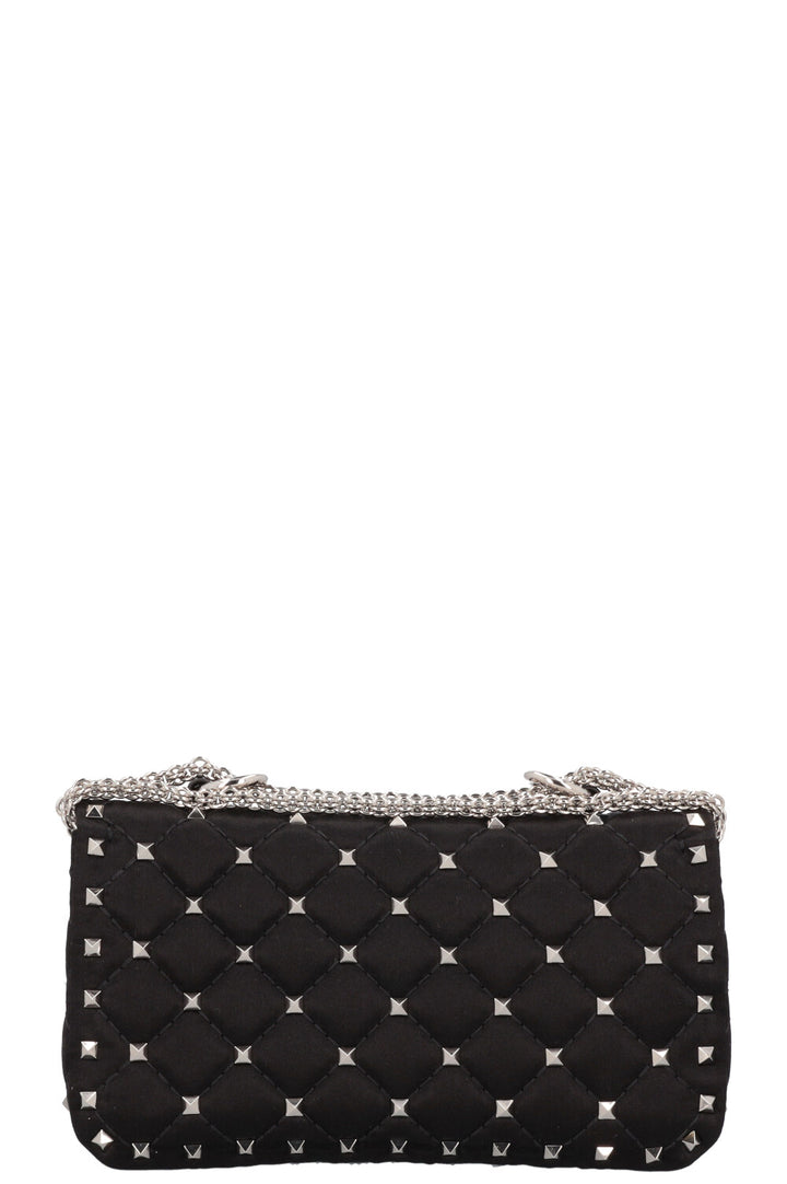 VALENTINO Petit sac Rockstud Spike Cristaux de soie Noir