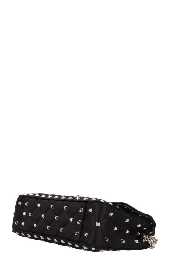 VALENTINO Petit sac Rockstud Spike Cristaux de soie Noir