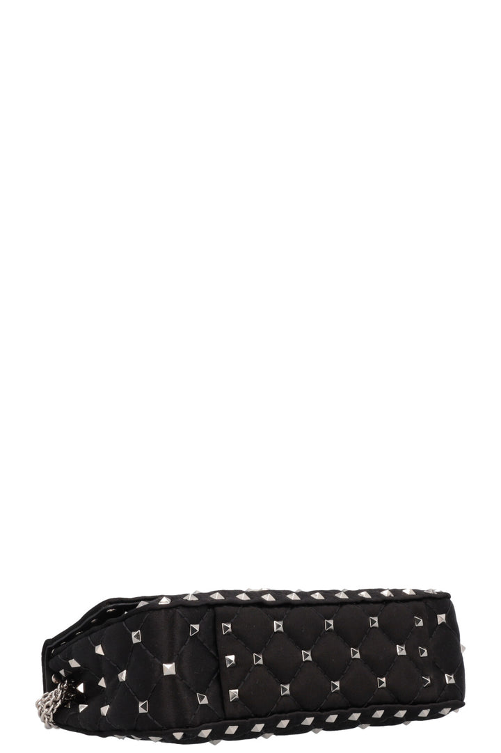 VALENTINO Petit sac Rockstud Spike Cristaux de soie Noir