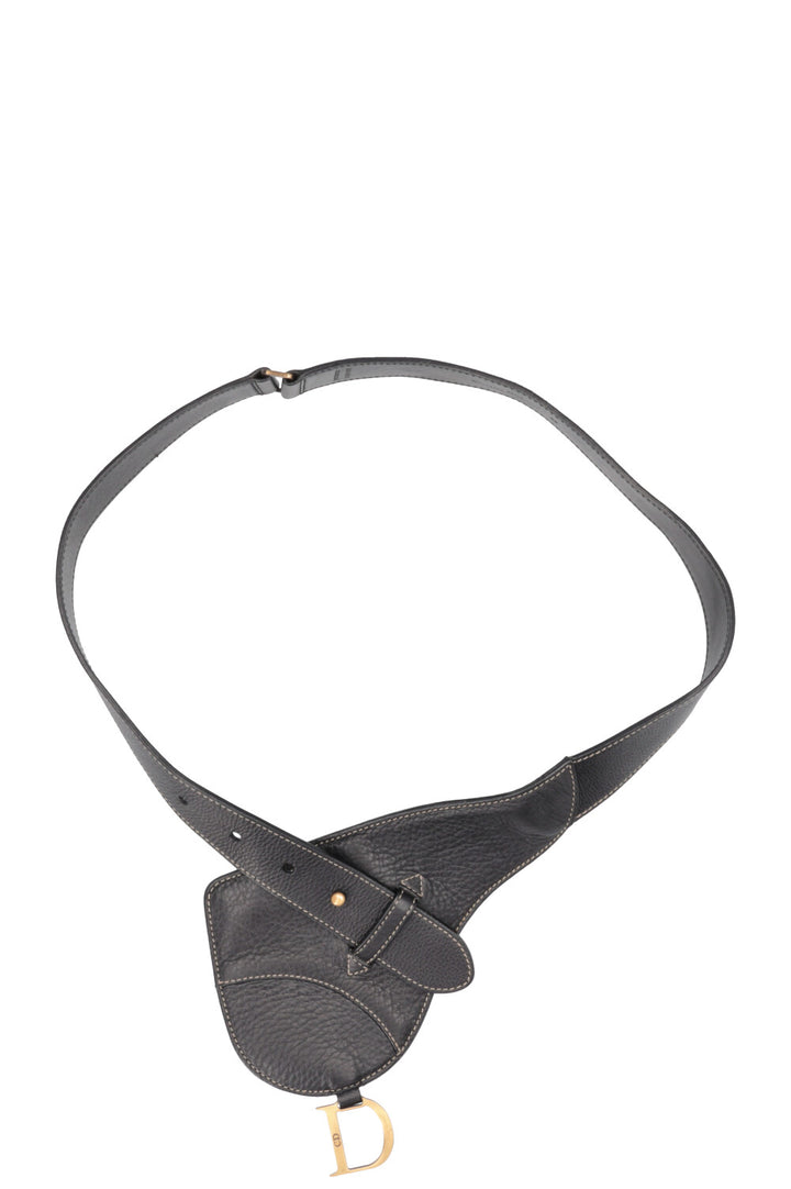 CHRISTIAN DIOR Saddle Belt Black