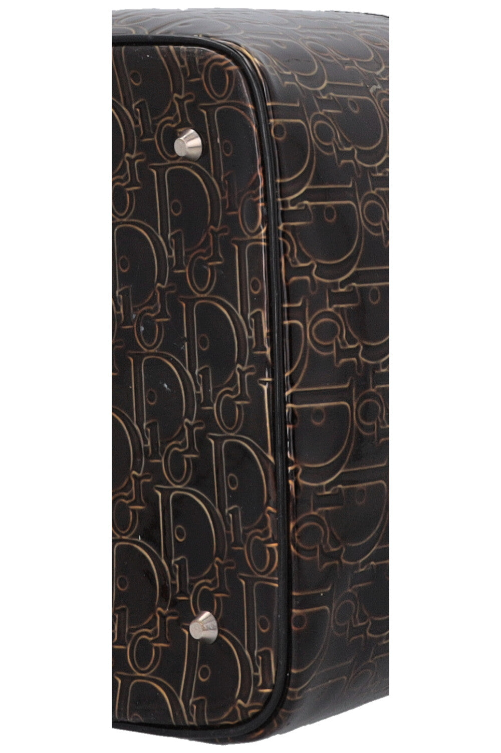 CHRISTIAN DIOR Beauty Case Patent Brown