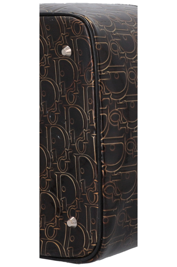 CHRISTIAN DIOR Beauty Case Patent Brown