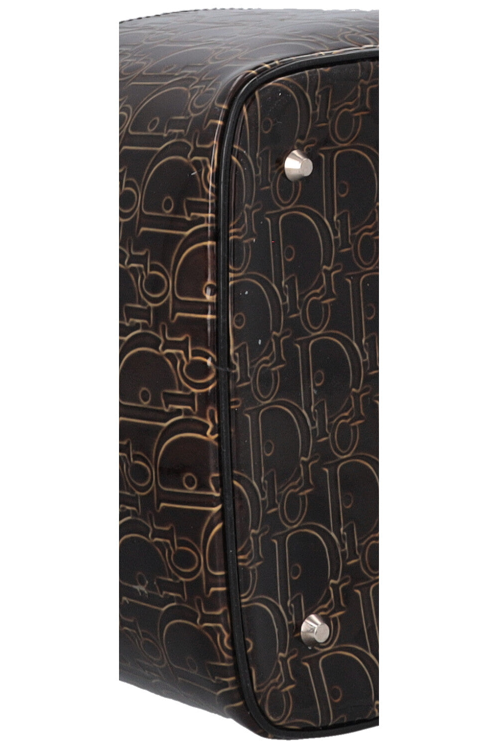 CHRISTIAN DIOR Beauty Case Patent Brown