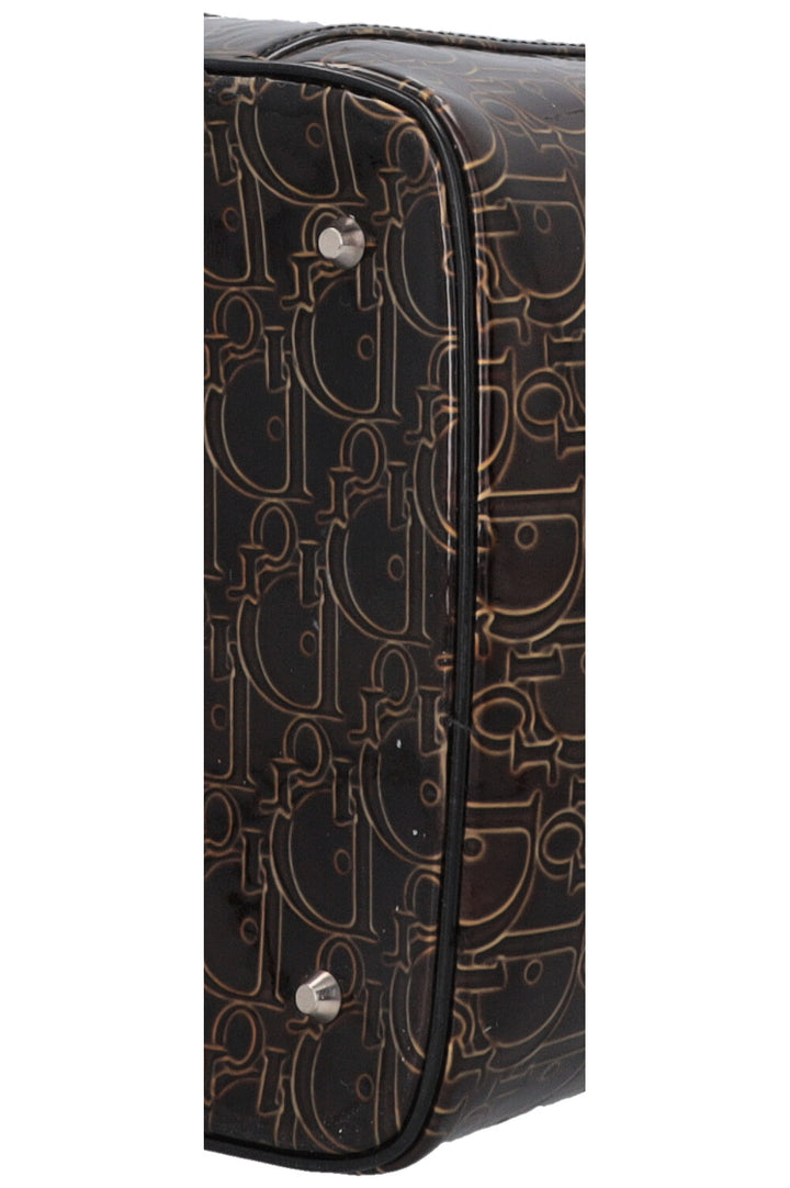 CHRISTIAN DIOR Beauty Case Patent Brown