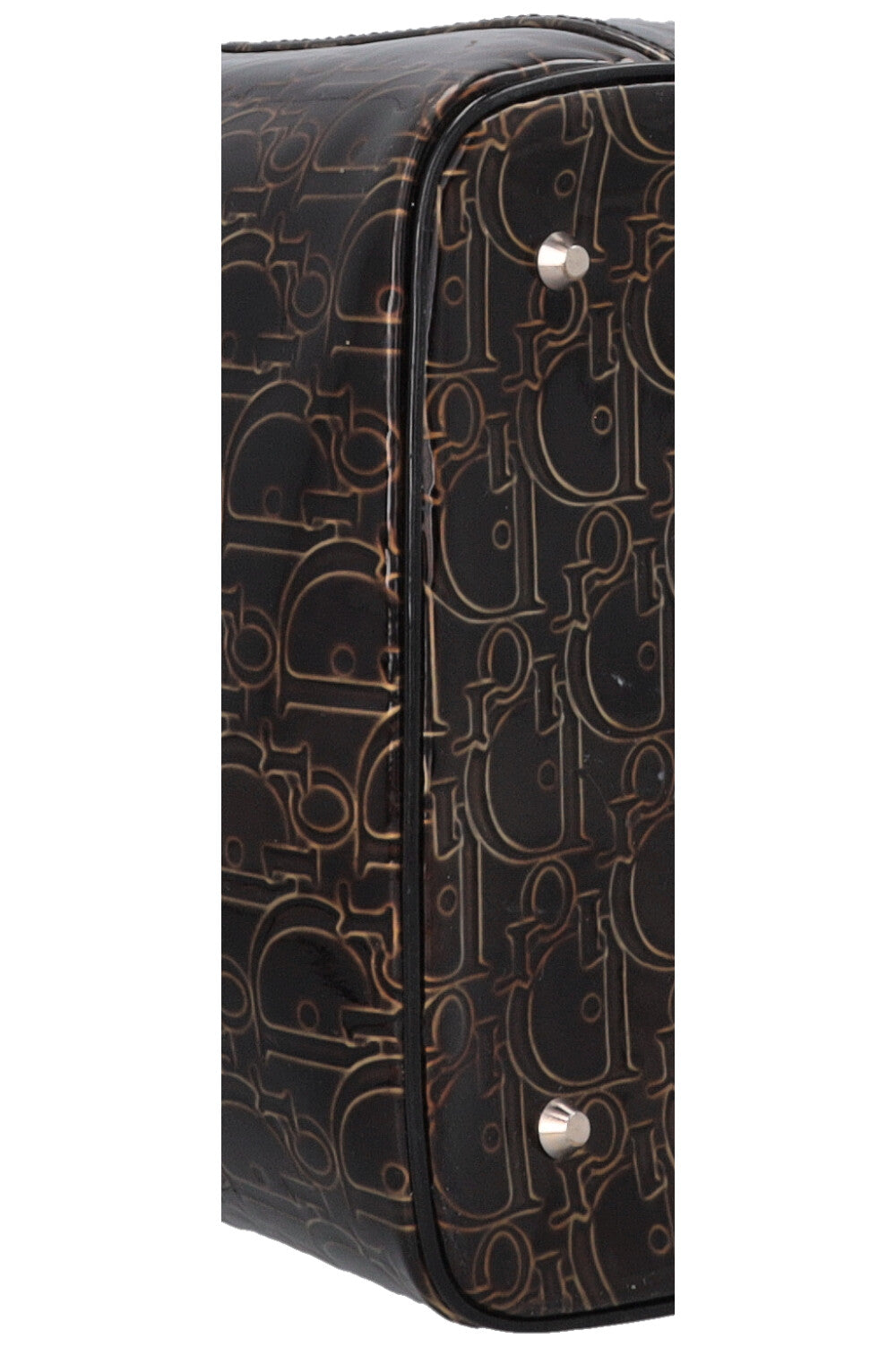 CHRISTIAN DIOR Beauty Case Patent Brown