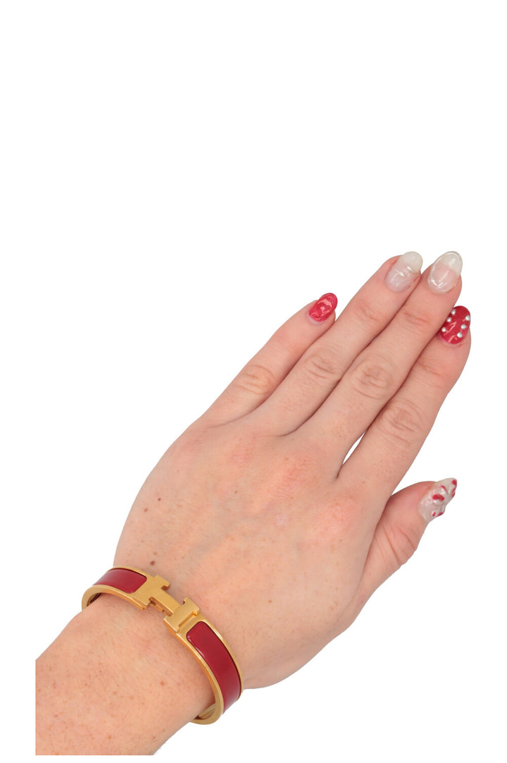 HERMÈS Clic H Bracelet Red Gold