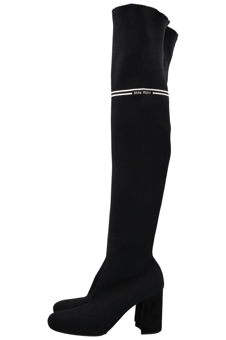 MIU MIU Overknee Boots Black