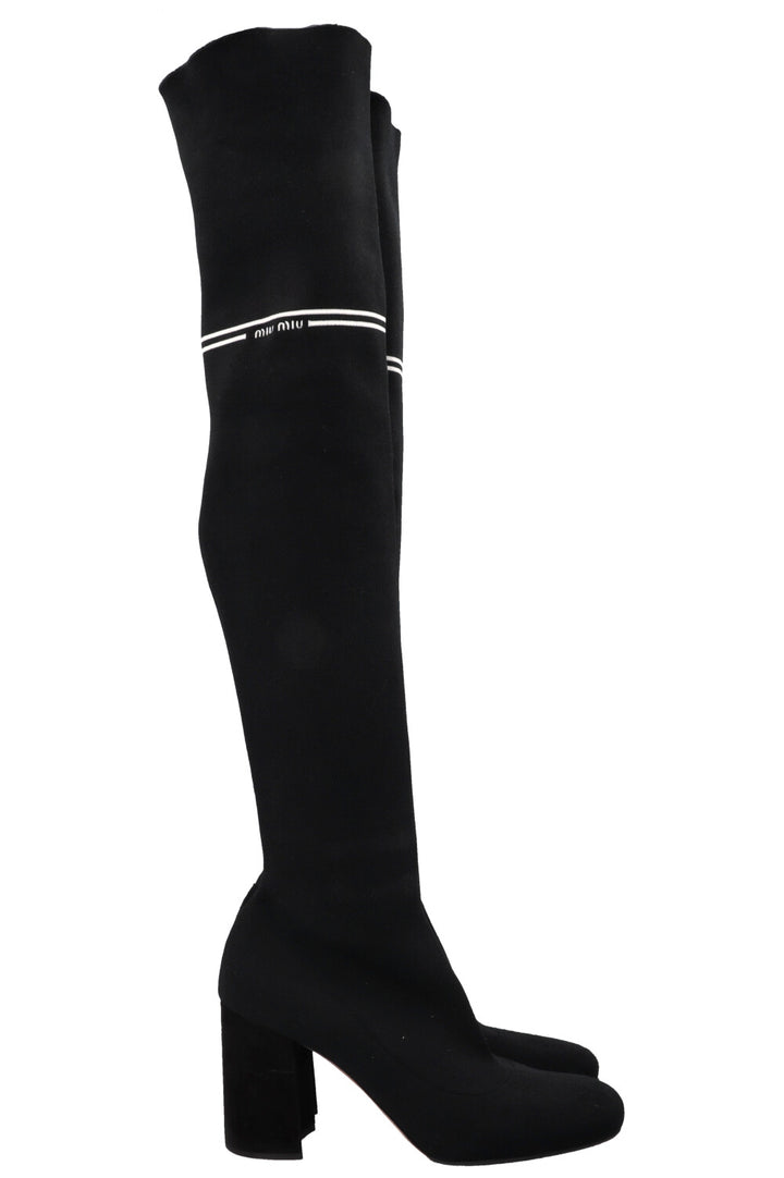 MIU MIU Overknee Boots Black