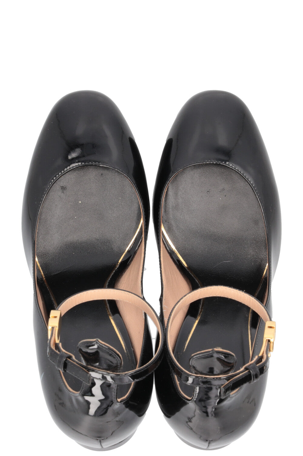VALENTINO Tan Go Heels Patent Black
