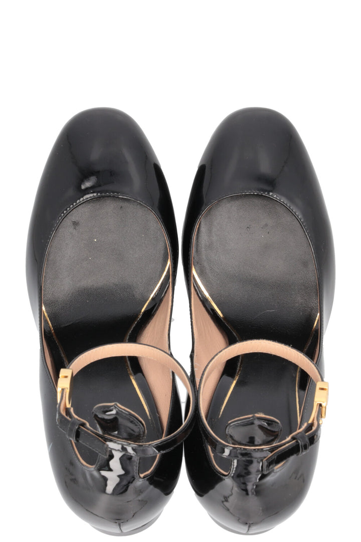 VALENTINO Tan Go Heels Patent Black
