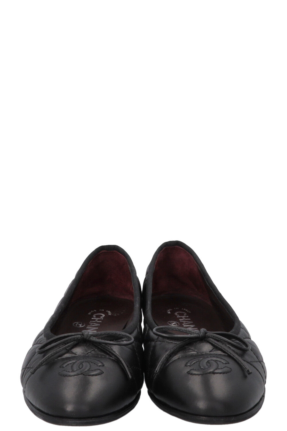 CHANEL Quilted CC Ballet Flats Black