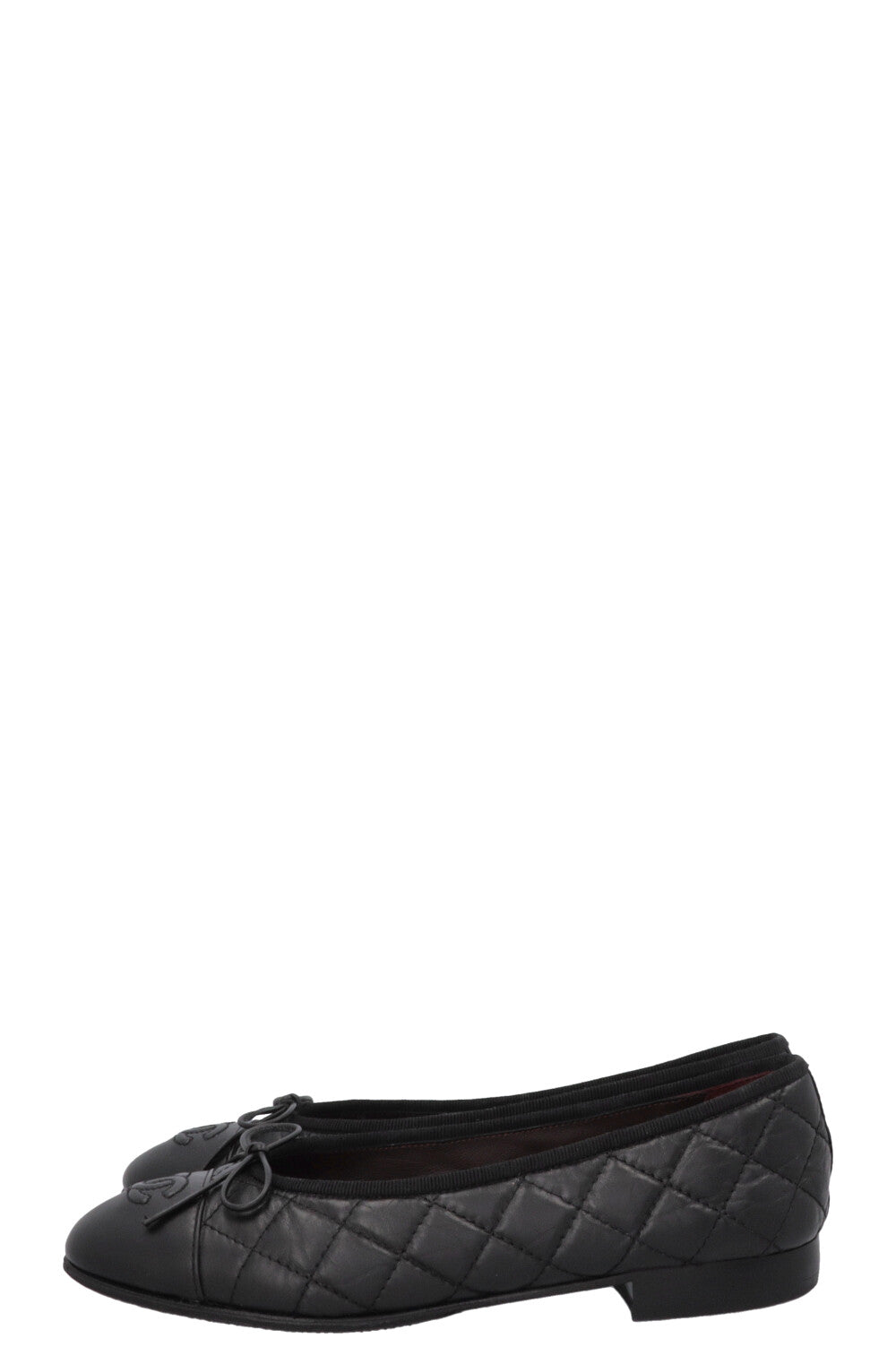 CHANEL Quilted CC Ballet Flats Black