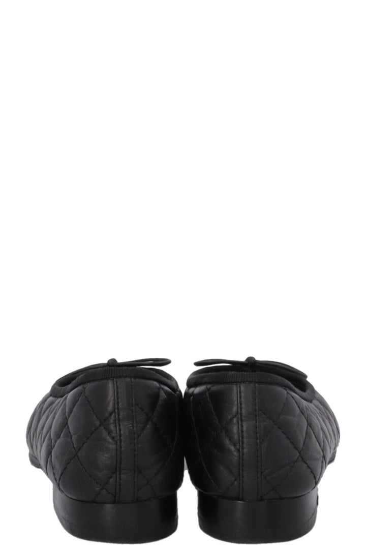 CHANEL Quilted CC Ballet Flats Black