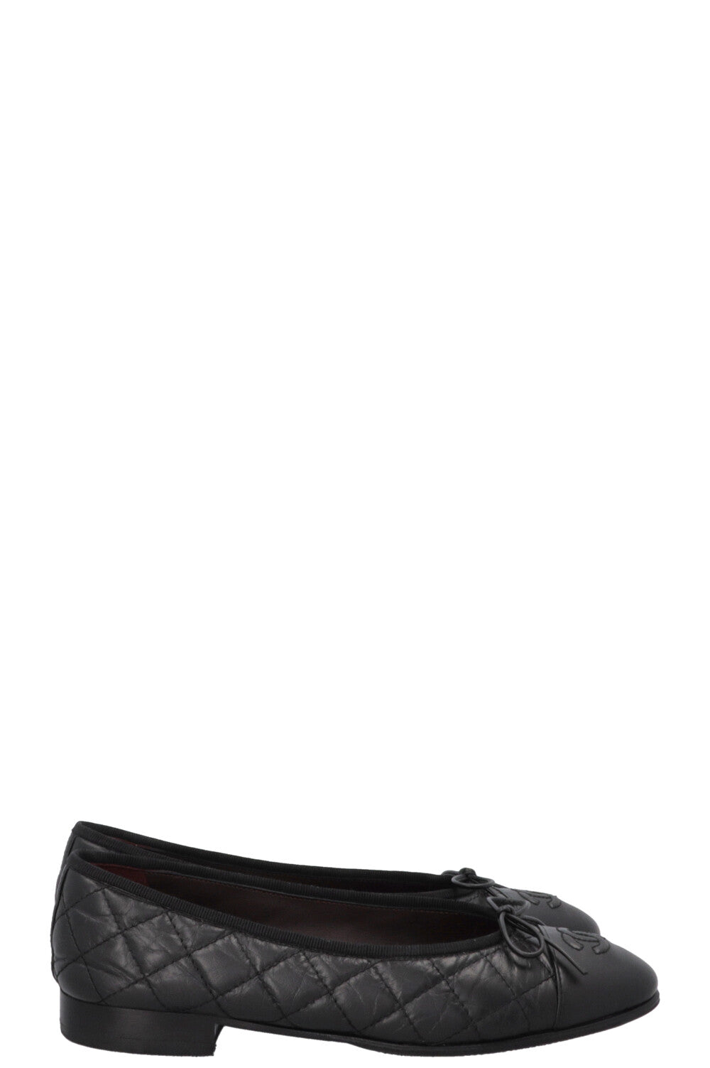 CHANEL Quilted CC Ballet Flats Black