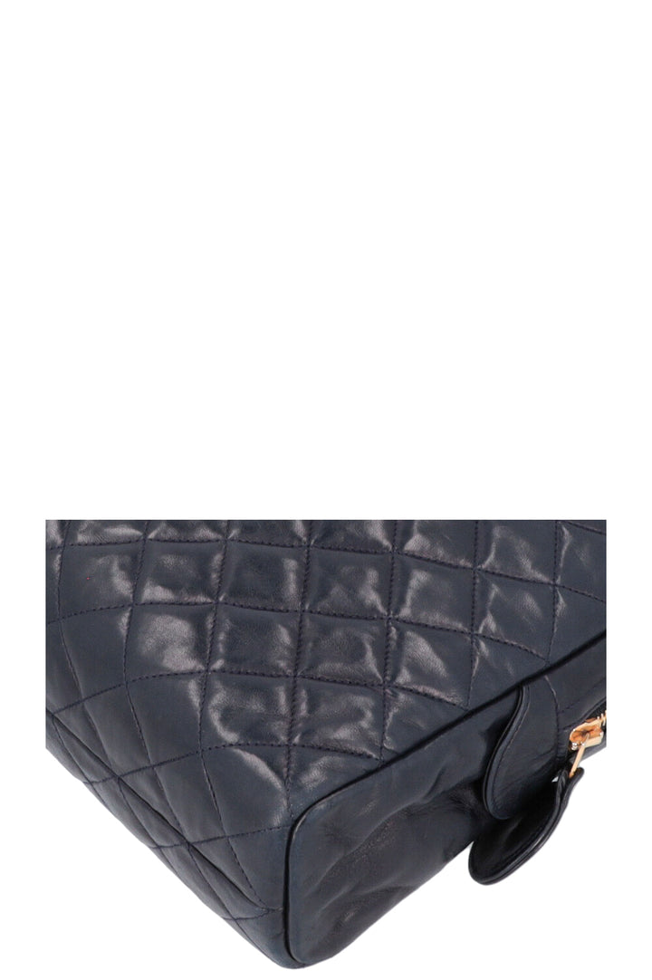 CHANEL Quilted Messenger Bag Blue
