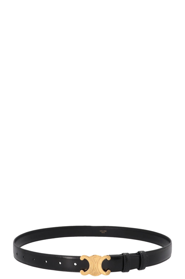 CELINE Triomphe ceinture moyenne en cuir noir