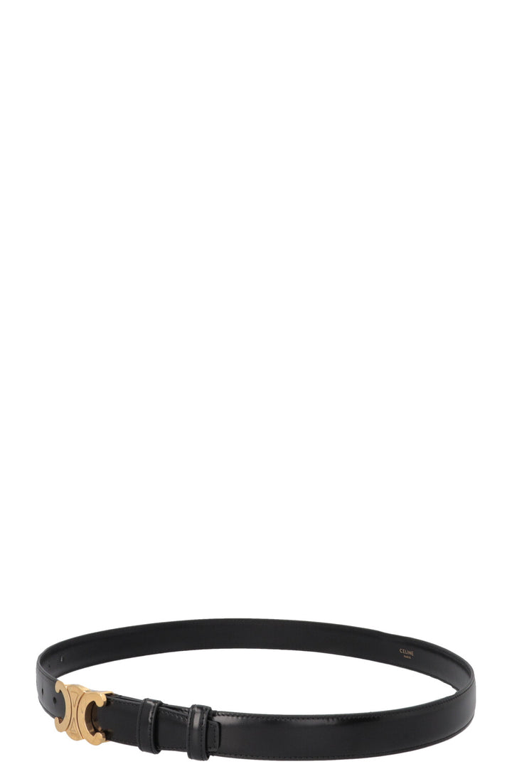 CELINE Triomphe Medium Belt Leather Black