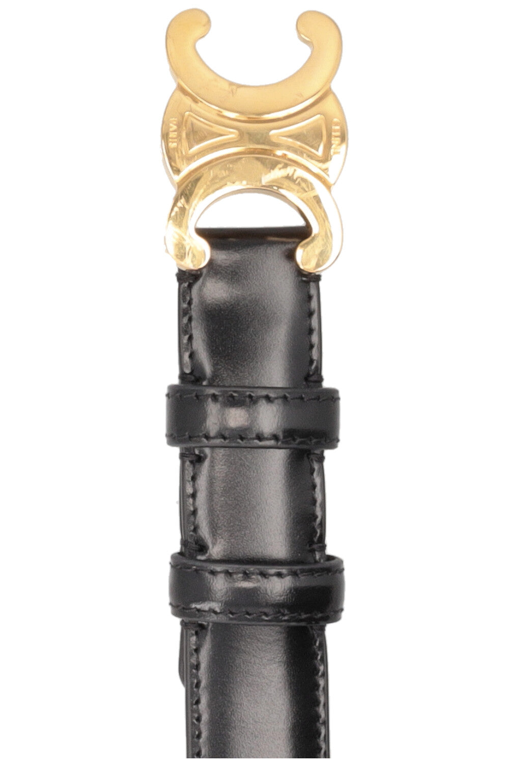 CELINE Triomphe Medium Belt Leather Black