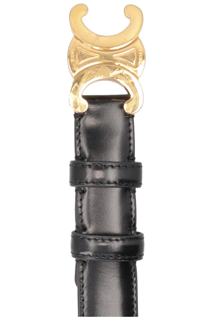 CELINE Triomphe Medium Belt Leather Black