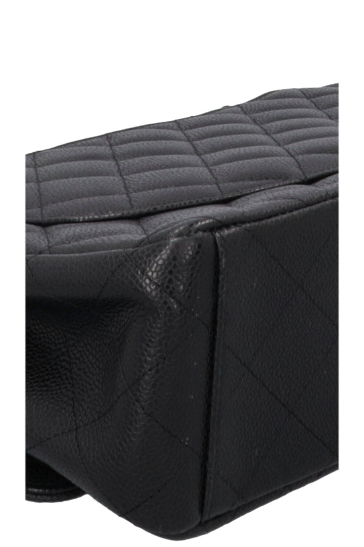 CHANEL Maxi Double Flap Bag Caviar Black