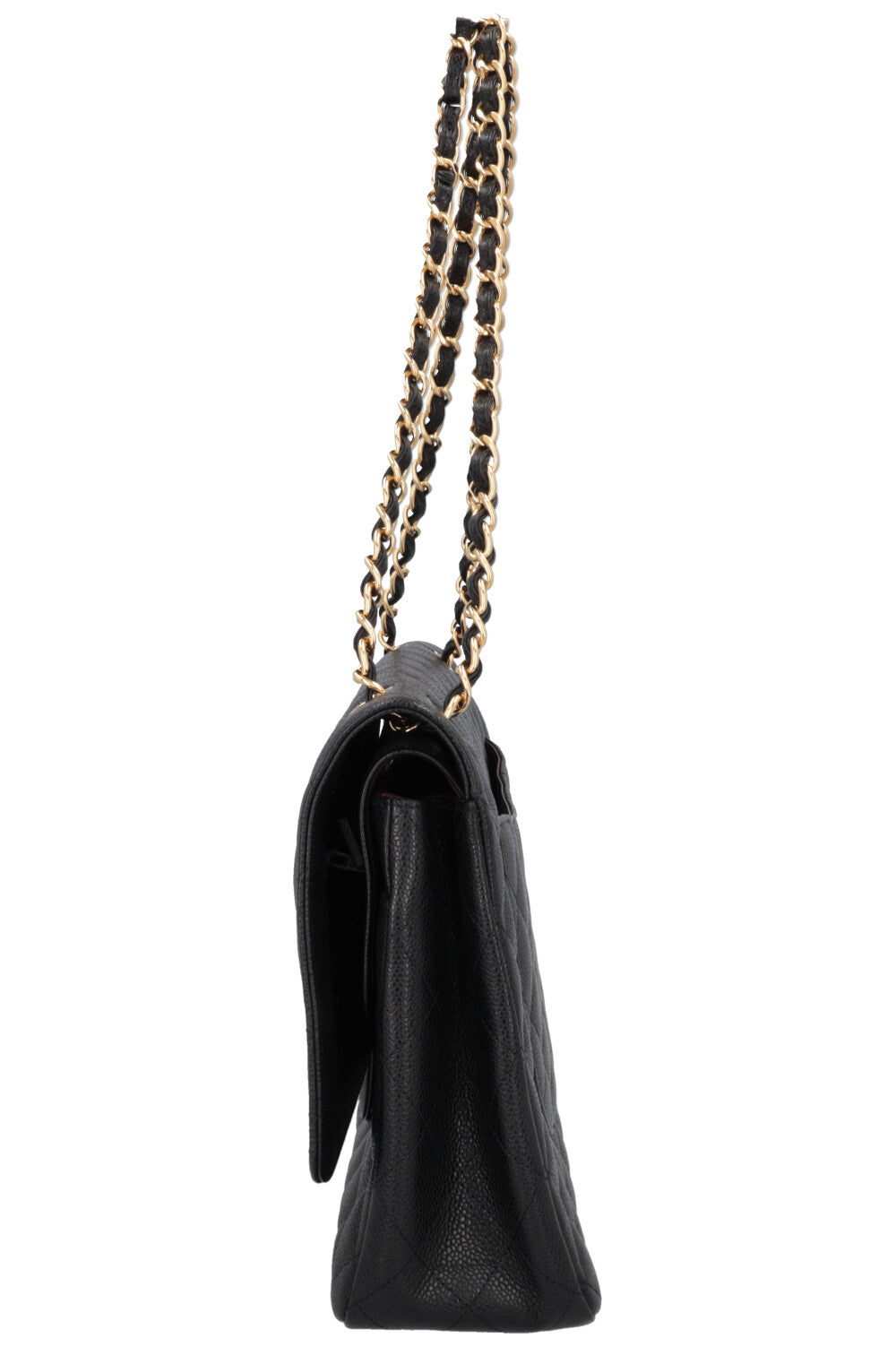 CHANEL Maxi Double Flap Bag Caviar Black