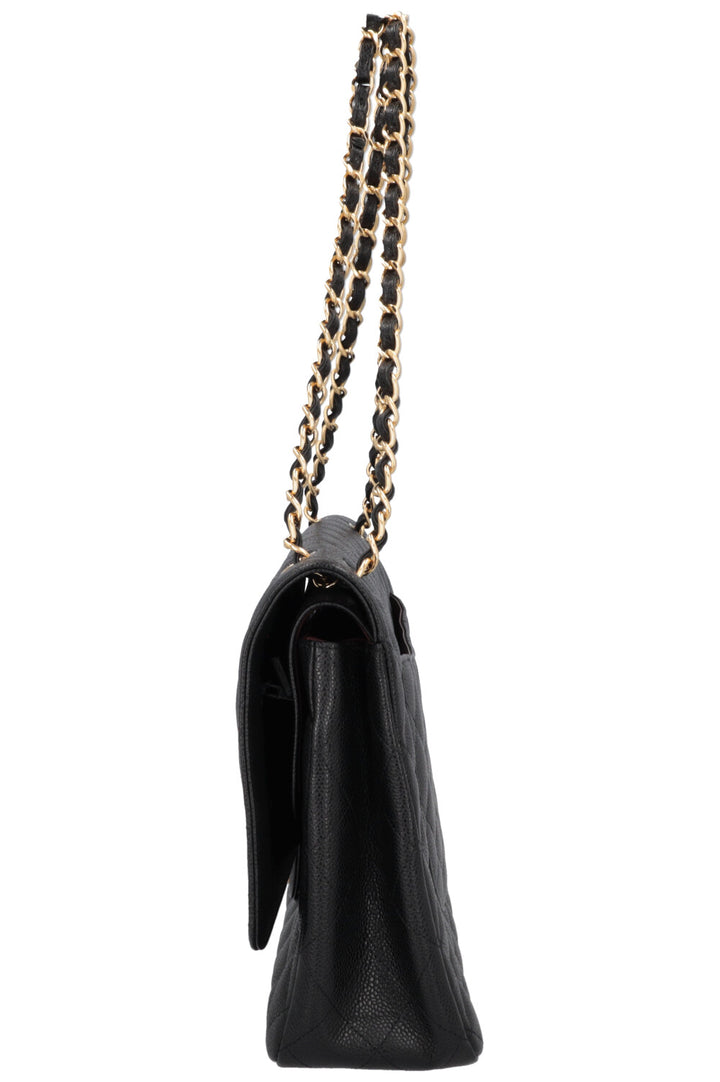 CHANEL Maxi Double Flap Bag Caviar Black