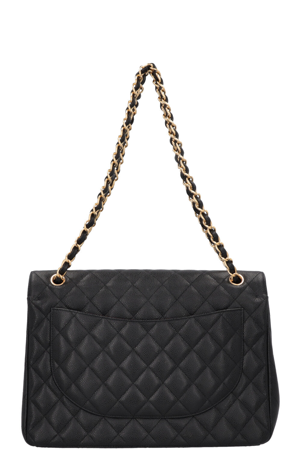 CHANEL Maxi Double Flap Bag Caviar Black